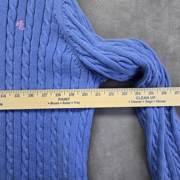 Lauren Ralph Laure Blue Cable Knit Sweater - Picture 6 of 8